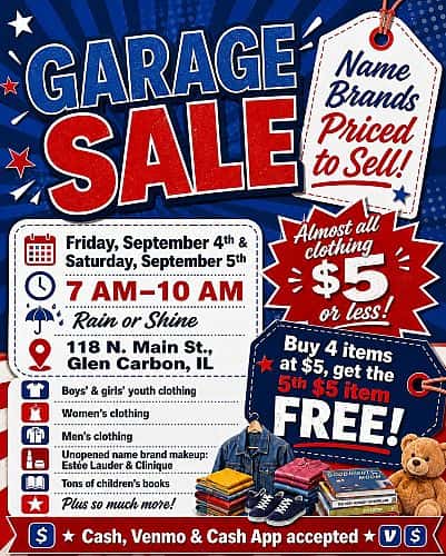 Garage Sale 9/4 and 9/5 from 7am-10am
