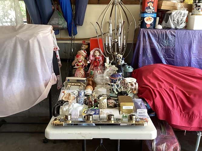 Garage Sale held inside rain or shine