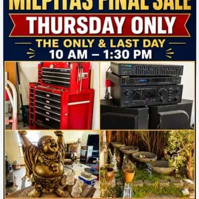 THURSDAY ONLY - Milpitas FINAL CLEAN-OUT - Tools, Garden, Porcelain, Home Goods, Garden Fountain, Un