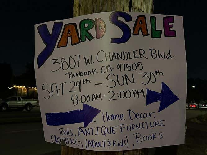 Yard Sale right off the Chandler Bike path!