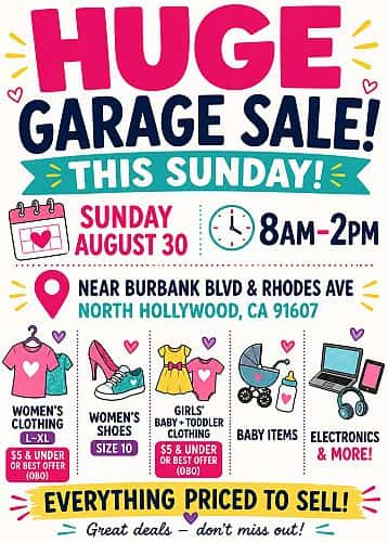 Huge Garage Sale - Baby Items, Electronics, Women’s Clothes & More!