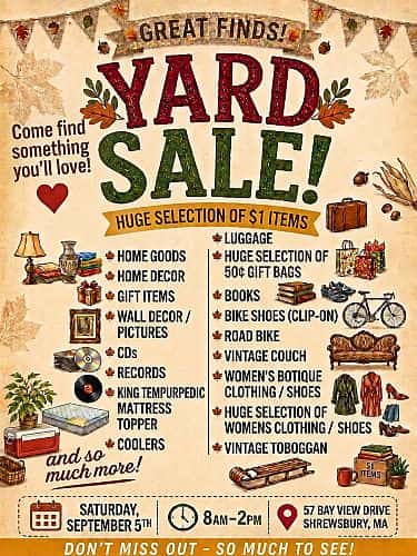 Huge Yardsale- Rain or Shine!
