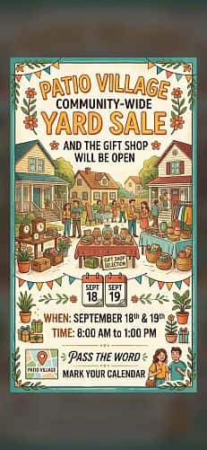 Community Wide Garage SALE and Gift shop open