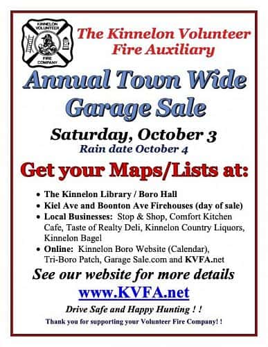 Kinnelon Vol. Fire Auxiliary Town Wide Garage Sale