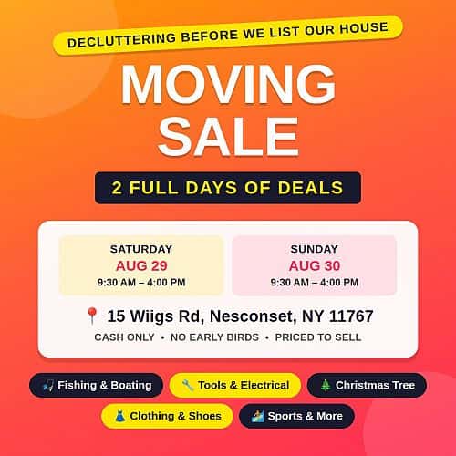 Moving Sale - Fishing/Boating, Tools, Clothes, Christmas, Sports & More