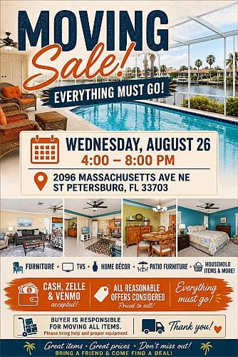 MOVING SALE - EVERYTHING MUST GO!