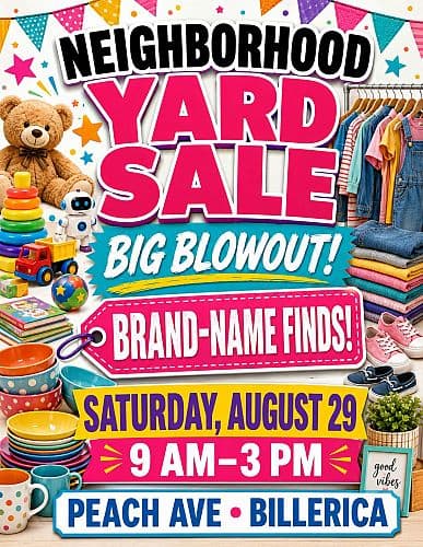 Block neighborhood yard sale