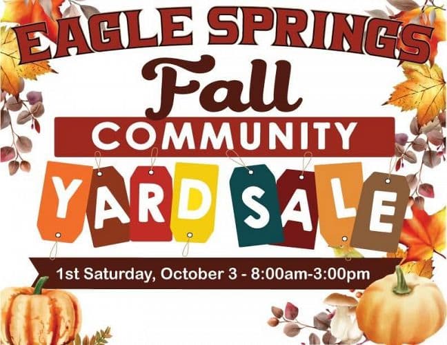 EAGLE SPRINGS ANNUAL FALL COMMUNITY YARD SALE — photo 1