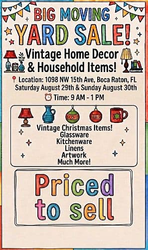 Moving Yard Sale