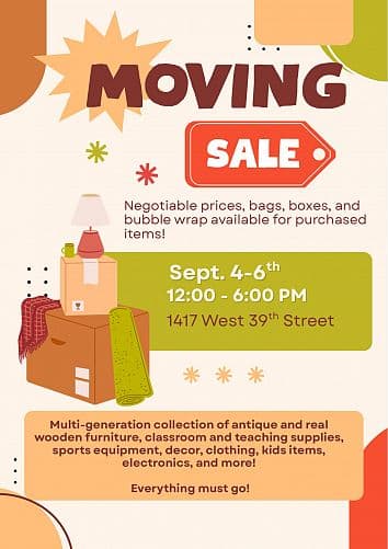 Moving Sale 1417 w 39th Thurs- Sun 12-6