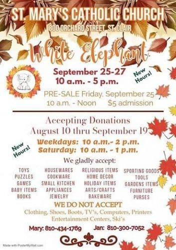 Church Rummage Sale & Fall Festival in St. Clair MI