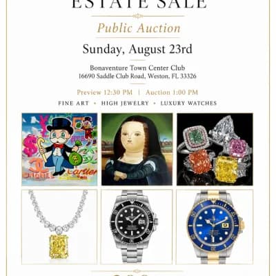 WESTON FL, DISTRESSED ESTATE SALE -lUXURY WATCHES, FINE ART, HIGH JEWELRY — photo 1
