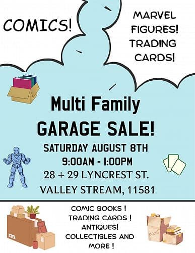 Multi Family Garage Sale! SATURDAY AUGUST 8th,  Comics, Cards Collectibles — photo 1