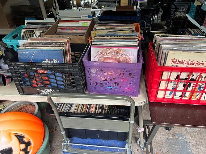 Vinyl Records CDs stereo equipment garage sale — photo 1