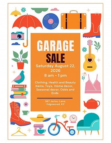 Multi Family Garage Sale - Saturday, August 22nd 8am - 1pm