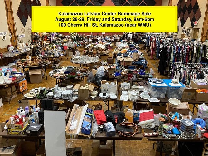 Kalamazoo Latvian Annual Rummage Sale, Aug 28-29, 100 Cherry Hill St