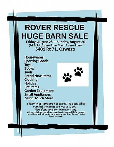 Rover Rescue Huge Barn Sale