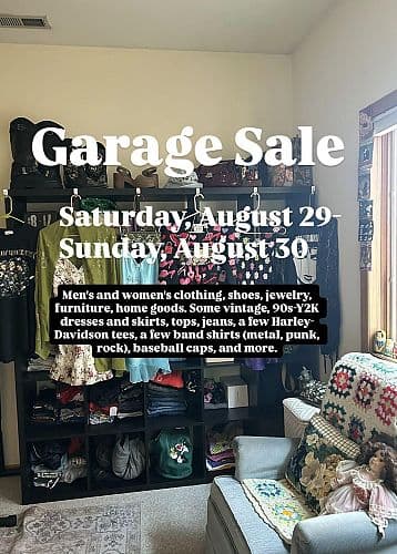 YARD SALE: VINTAGE MEN'S WOMEN'S CLOTHES, SHOES, JEWLERY, HOMEGOODS, ETC