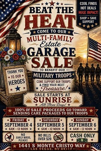 24th Annual HUGE Multi-Family GARAGE ESTATE SALE to BENEFIT Our MILITARY Troops — photo 1