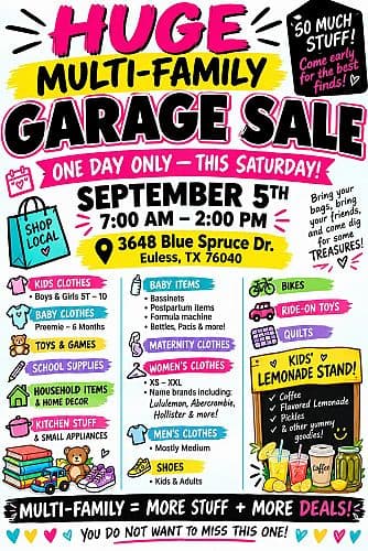 HUGE MULTI FAMILY GARAGE SALE