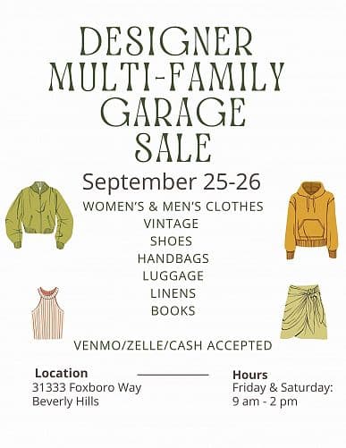 DESIGNER MULTI-FAMILY GARAGE SALE
