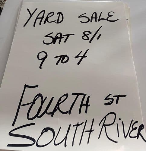 Yard Sale Sat.8/1. Fourth St South River .9 to 4 — photo 1