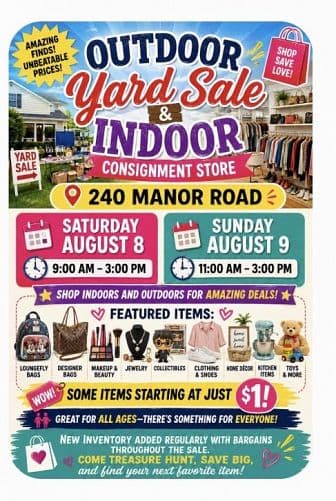 🏡 Outdoor Yard Sale & Indoor Consignment Store ! 240 Manor Road — photo 1