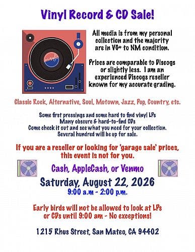 Vinyl Records & CDs Sale