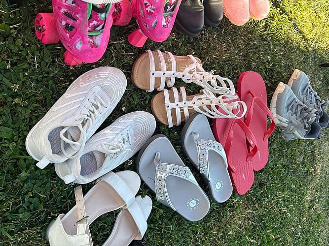 Girl shoes and clothes, dance costumes, odds n ends,
