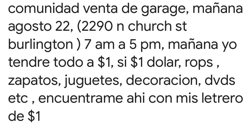 community sale