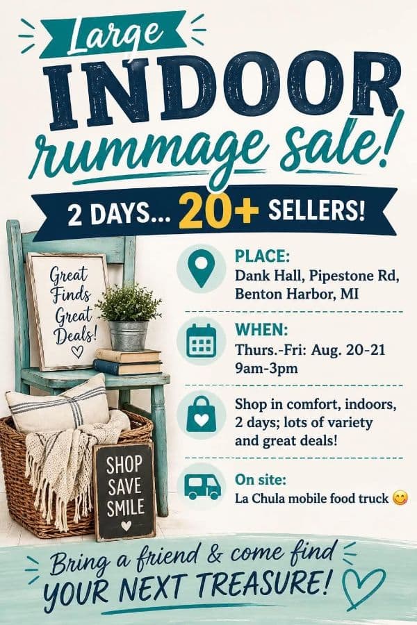 Large Indoor Rummage Sale - 2 days - 20+ Sellers