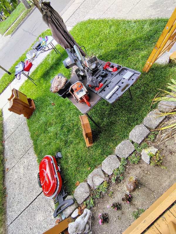 Multifamily yard sale-on porch & inside house