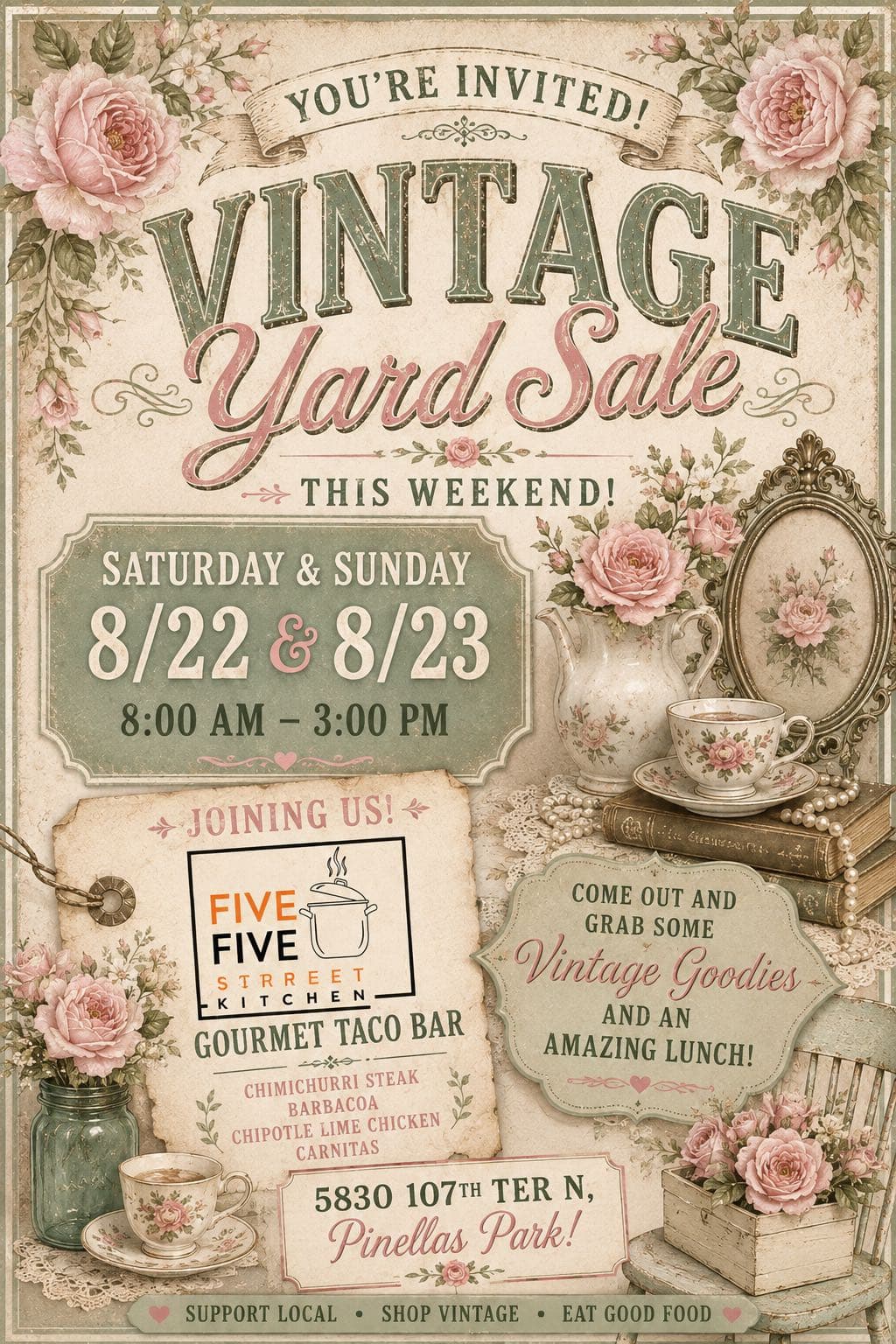 Vintage Yard Sale & Gourmet Taco Bar