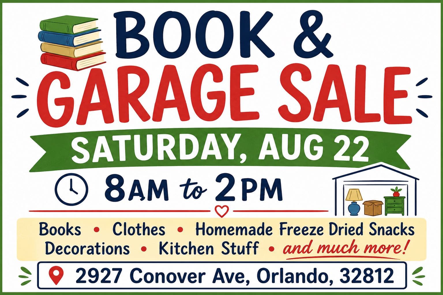 Large Garage and Book Sale