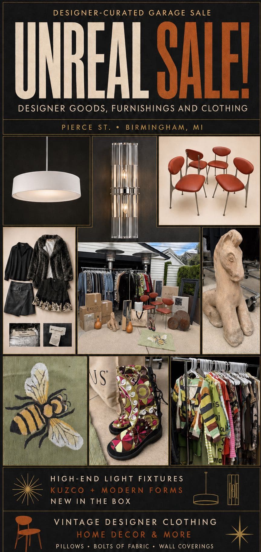 Unreal Sale! Designer Furnishings, Decor and Vintage Clothing
