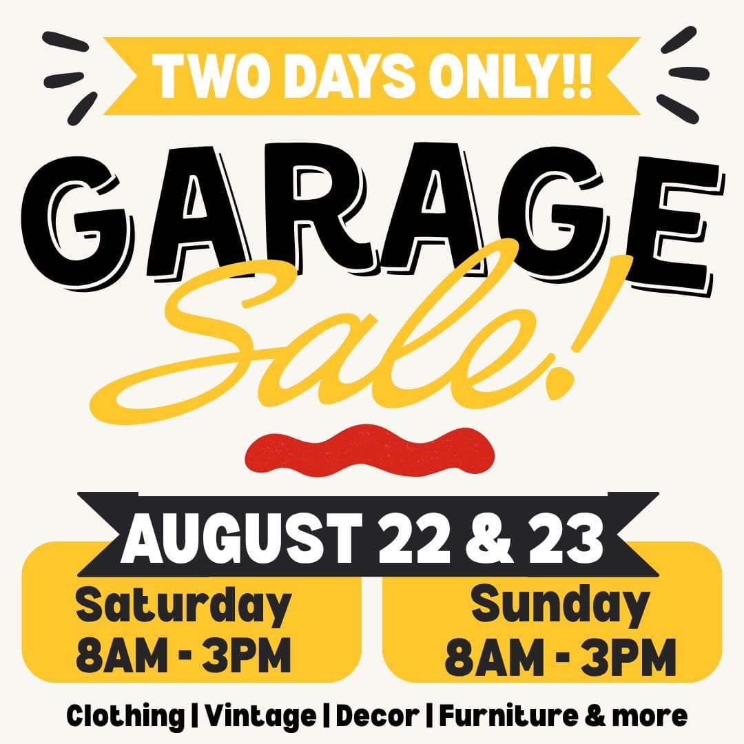 Yard Sale August 22rd & 23rd