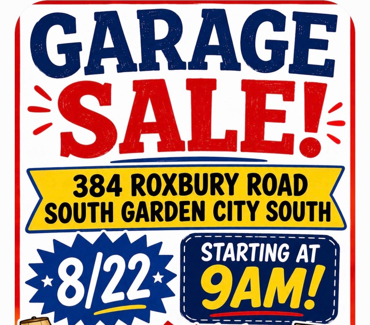 HUGE GARAGE SALE 8/22 9am start 384 Roxbury road south garden city south — photo 1