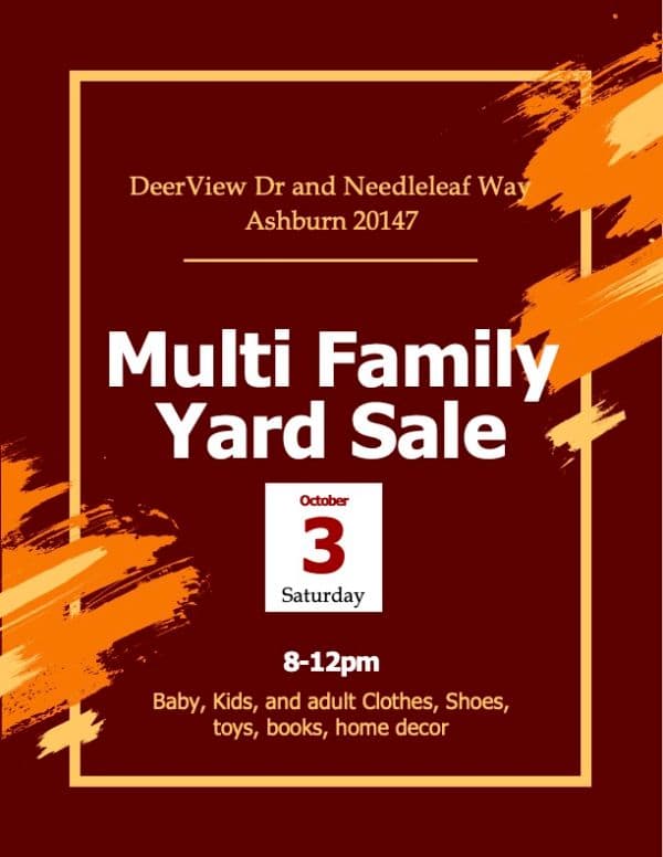 Multi-Family Yard Sale in Ashburn!