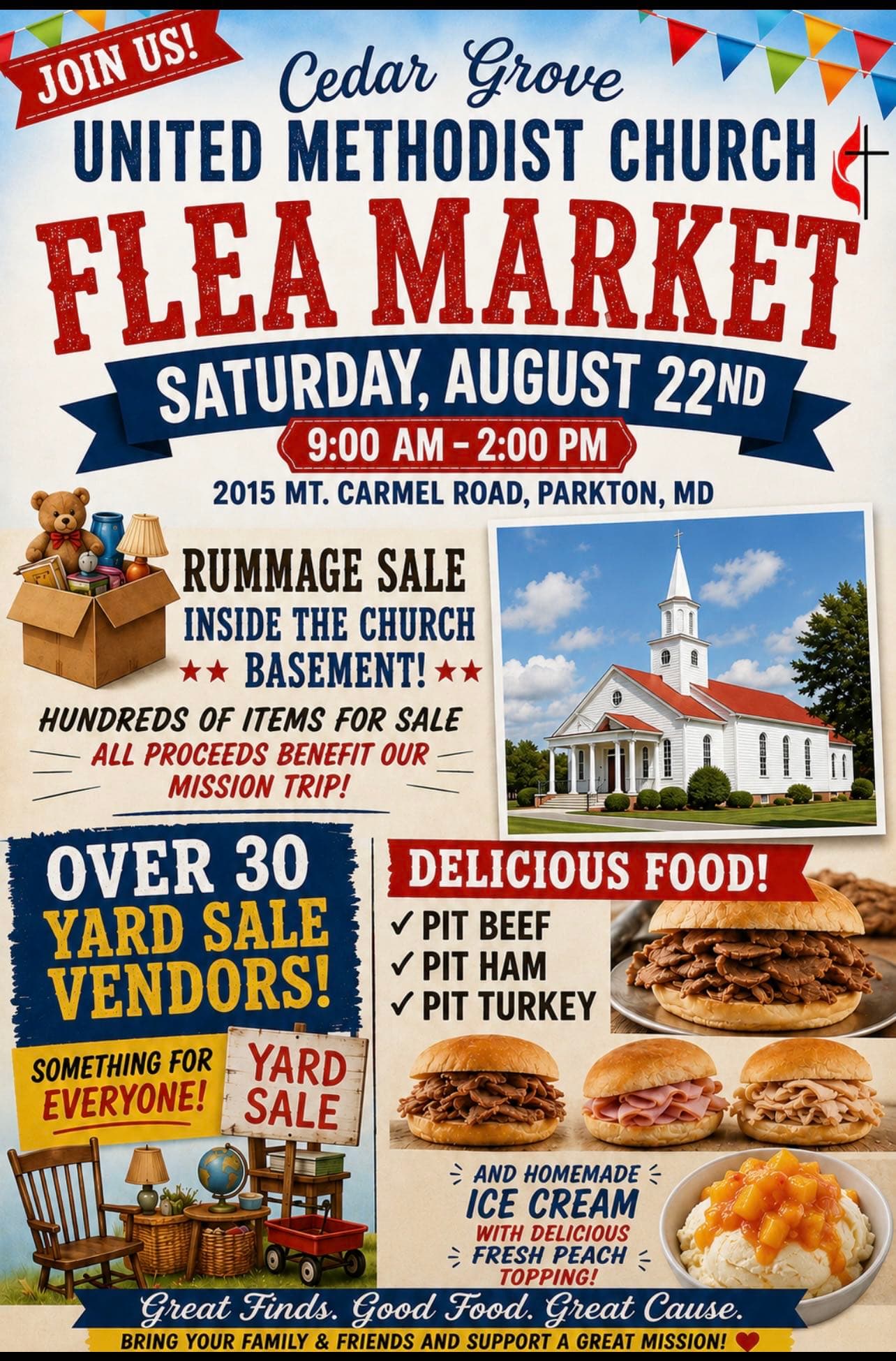 Church flea market plus rummage sale