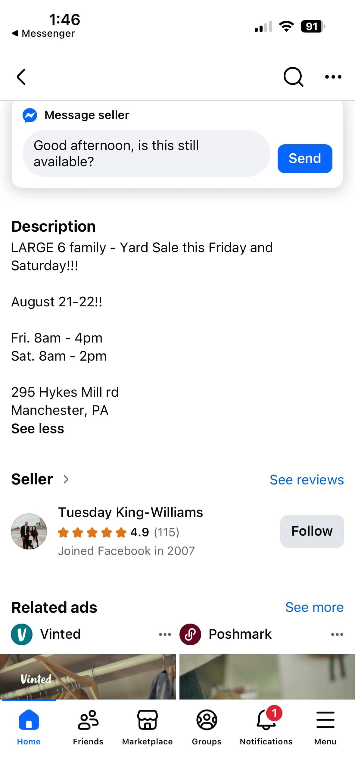 Huge 6 family yard sale!