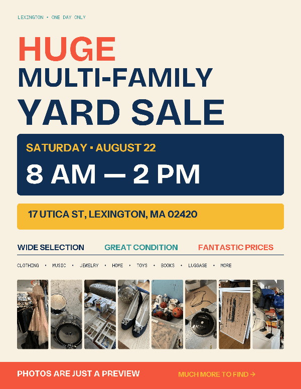 HUGE MULTI-FAMILY YARD SALE - LEXINGTON! 🛍️Saturday, August 22 | 8 AM-2 PM
