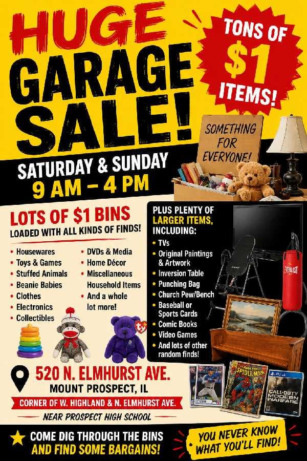 🔥 HUGE GARAGE SALE - TONS OF $1 ITEMS! 🔥 — photo 1