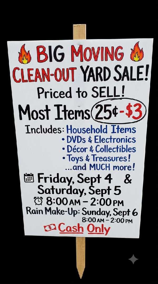 🔥 HUGE MOVING SALE - Most Items 25¢-$3!