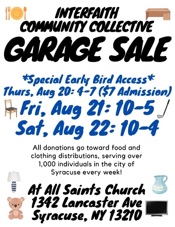 Interfaith Food Pantry Garage Sale at All Saints Church