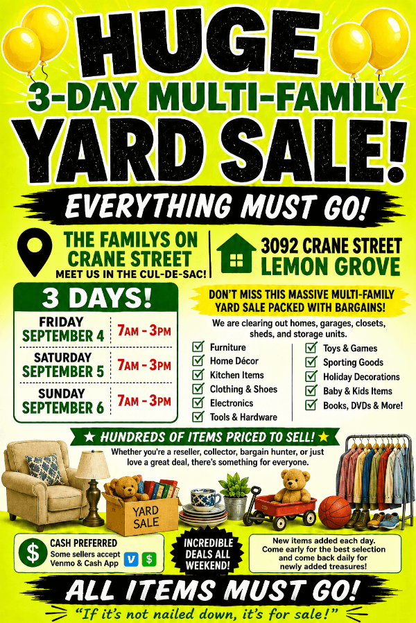 HUGE MULTI-FAMILY Yard sale
